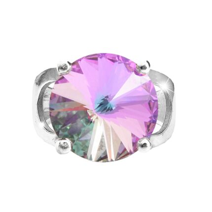 Stříbrný prsten se samostatnou rivoli Swarovski Crystal Vitrail Light (Stříbro 925/1000)