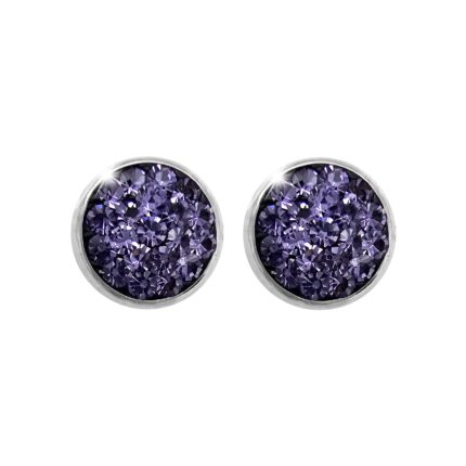 Ocelové náušnice puzety mini lentilky s krystaly Preciosa Tanzanite