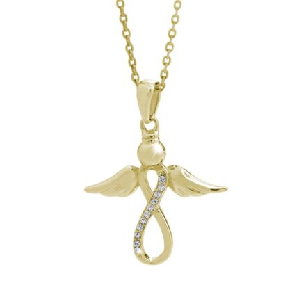 Pozlacený stříbrný náhrdelník anděl nekonečno s krystaly Swarovski Crystal (Stříbro 925/1000)
