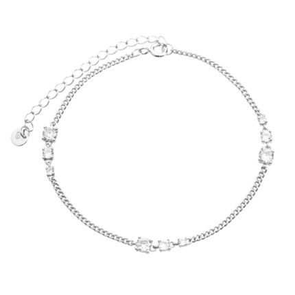 Stříbrný náramek tři Kubické zirkony postupně se zmenšující Crystal (Stříbro 925/1000)