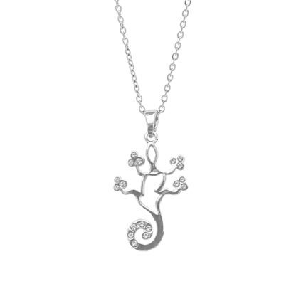 Náhrdelník z bižuterní slitiny obvodová ještěrka s krystaly Swarovski Crystal