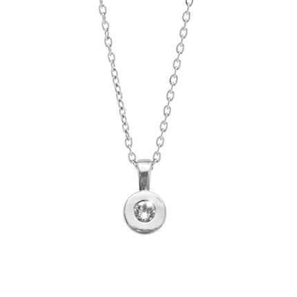 Náhrdelník z bižuterní slitiny širší ploché kolečko s krystaly Swarovski Crystal