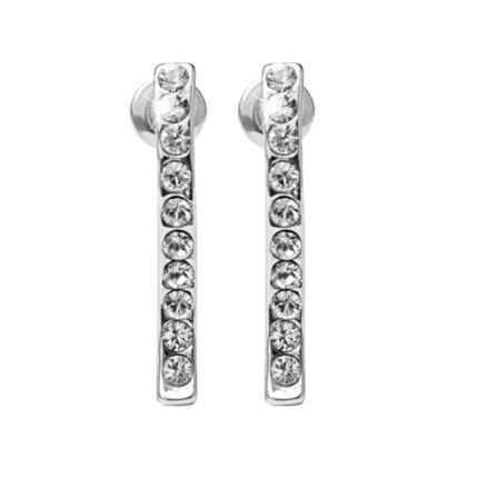 Náušnice puzety z bižuterní slitiny zvlněná čárky z krystalů Swarovski Crystal