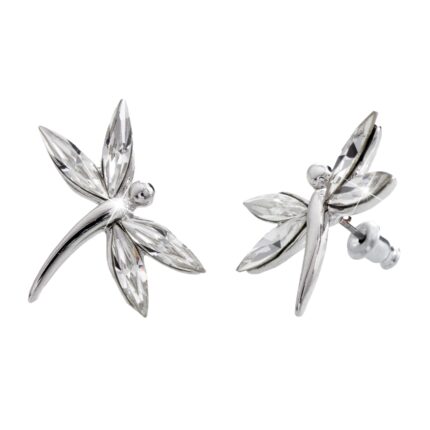 Náušnice puzety z bižuterní slitiny vážka z navet Swarovski Crystal