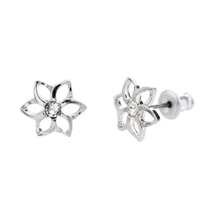 Náušnice puzety z bižuterní slitiny květ s krystalem Swarovski Crystal