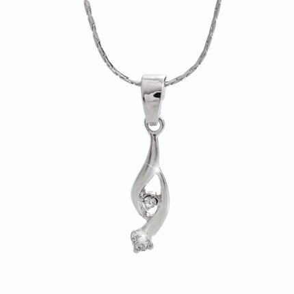 Náhrdelník z bižuterní slitiny vlnky svírající krystal Swarovski Crystal
