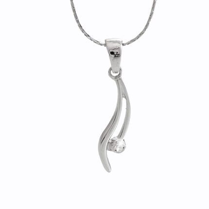 Náhrdelník z bižuterní slitiny vlnky s krystalem Swarovski Crysrtal