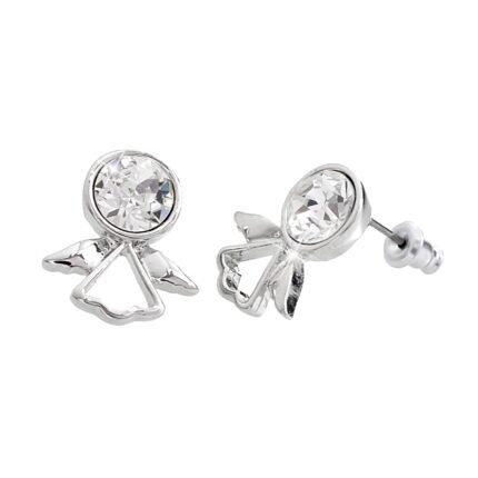 Náušnice puzety z bižuterní slitiny anděl s větším krystalem Swarovski Crystal