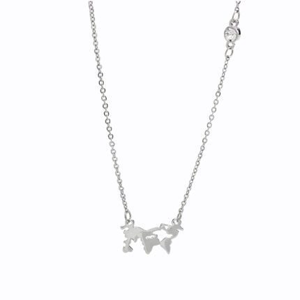 Náhrdelník z bižuterní slitiny mapa s krystalem Swarovski Crysrtal