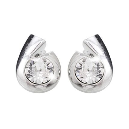 Náušnice puzety z bižuterní slitiny kovová kapka s velkým krystalem Swarovski Crystal