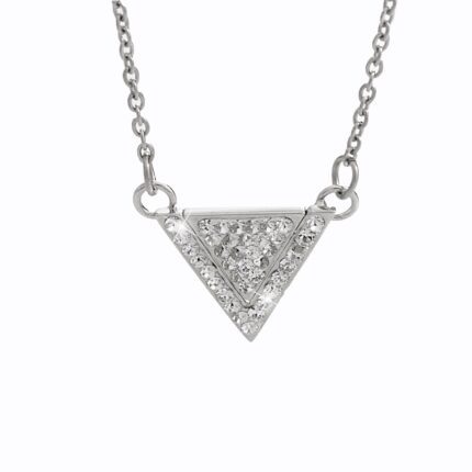Náhrdelník z bižuterní slitiny trojúhelník s krystaly Swarovski Crystal