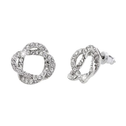 Náušnice puzety z bižuterní slitiny propletené ovály s krystaly Swarovski Crystal