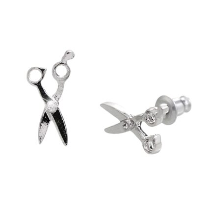 Náušnice puzety z bižuterní slitiny nůžky s krystalem Swarovski Crystal