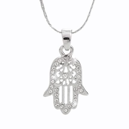 Náhrdelník z bižuterní slitiny symbol ruky s krystaly Swarovski Crystal