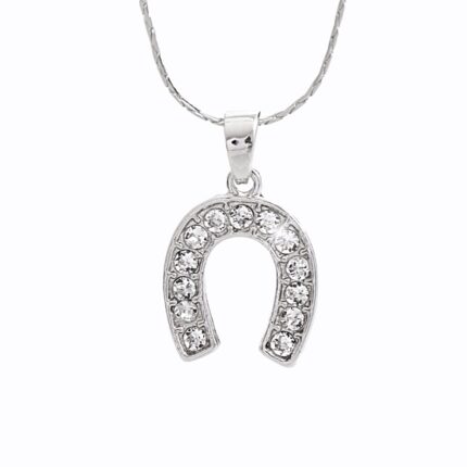 Náhrdelník z bižuterní slitiny podkova s krystaly Swarovski Crystal