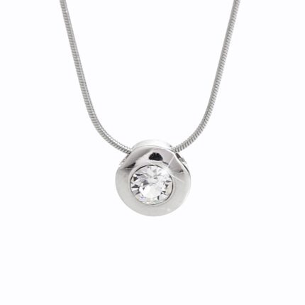 Náhrdelník z bižuterní slitiny kulaté kovové lůžko s krystalem Swarovski Crystal