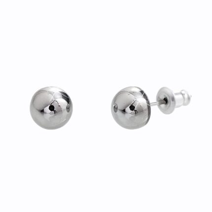 Náušnice puzety z bižuterní slitiny samostatný kabošon Swarovski Hematite