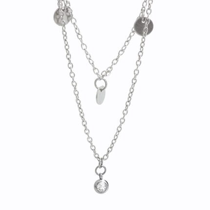 Náhrdelník z bižuterní slitiny dva řetízky s přívěsky doplněné o krystal Swarovski Crystal