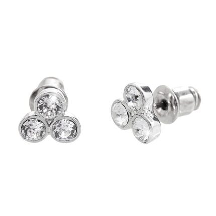 Náušnice puzety z bižuterní slitiny tři krystaly Swarovski Crystal