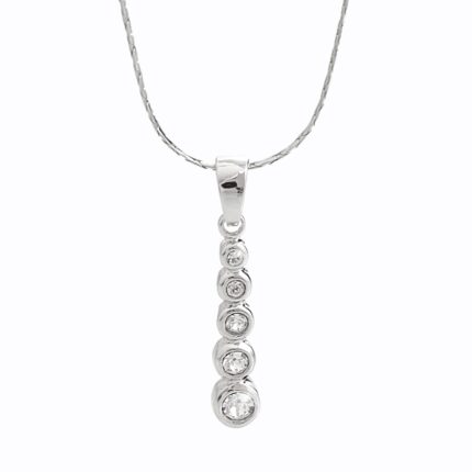 Náhrdelník z bižuterní slitiny pět krystalů v postupu Swarovski Crystal