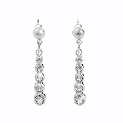 Náušnice puzety z bižuterní slitiny pět krystalů v postupu Swarovski Crystal