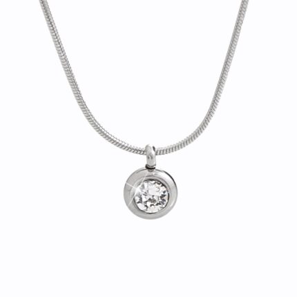 Ocelový náhrdelník krystal v kovovém lůžku Swarovski Crystal