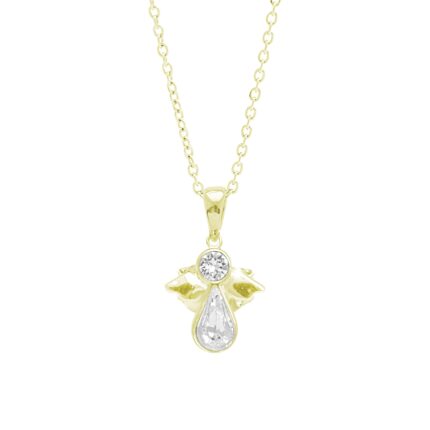 Pozlacený stříbrný náhrdelník andílek s tvarovými krystaly Swarovski Crystal (Stříbro 925/1000)