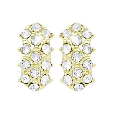 Pozlacené stříbrné náušnice kreole s krystaly Swarovski Crystal (Stříbro 925/1000)
