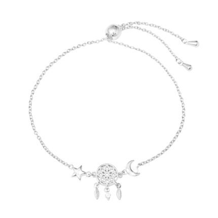 Stříbrný náramek lapač snů s Kubickými zirkony Crystal (Stříbro 925/1000)