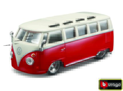 Bburago 1:32 Volkswagen Van Samba Red-White