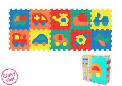 Měkké puzzle bloky DOPRAVNÍ PROSTŘEDKY 32 cm