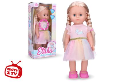Eliška chodící panenka 41 cm růžové šaty - Český obal