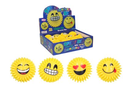 Míček úsměv s bodlinami pískací svítící 7 cm