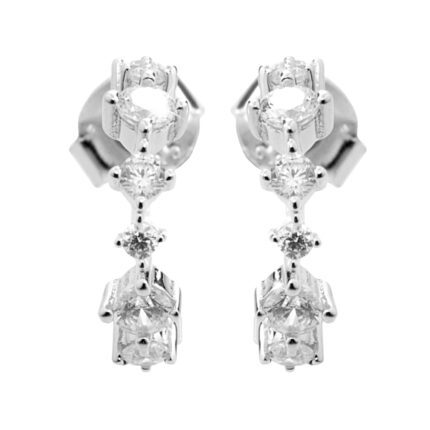 Stříbrné náušnice kreole z různých tvarů Kubických zirkonů Crystal (Stříbro 925/1000)