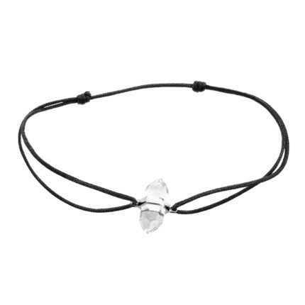Šňůrkový náramek se stříbrným přívěskem a křišťálem Crystal (Stříbro 925/1000)