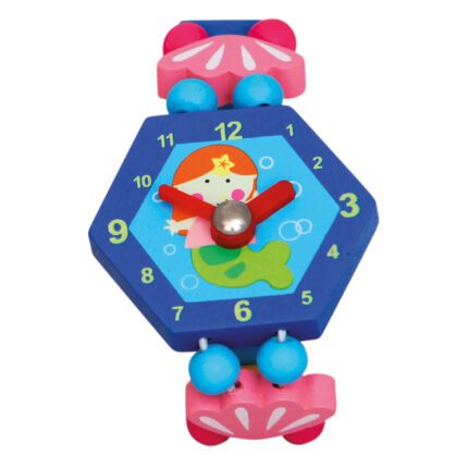 Hodinky víla dřevěné modré 8cm
