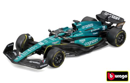 Bburago 1:43 RACE Formula F1 - Aston Martin AMR23 (2023) #18 Lance Stroll with driver and decorativ