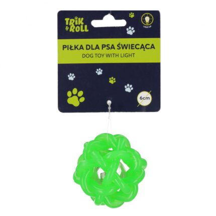 Hračka pro mazlíčky Míček pro psy blikající zelený 6cm