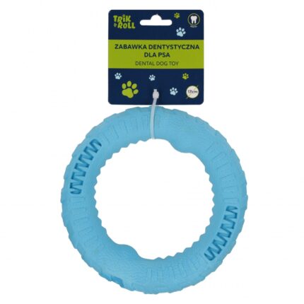 Hračka pro mazlíčky Dentální kroužek pro psy modrý 17 cm