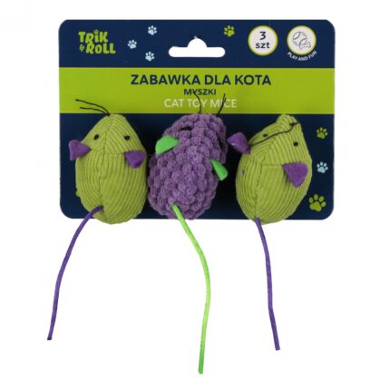 Hračka pro mazlíčky Myšky pro kočky set 3ks 6cm