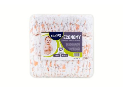 Dětské pleny NAPPY ECONOMY Midi 4-9 kg 57 ks
