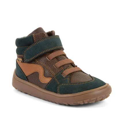 Chlapecké celoroční kotníkové barefoot boty TEX GO BROWN+ -17