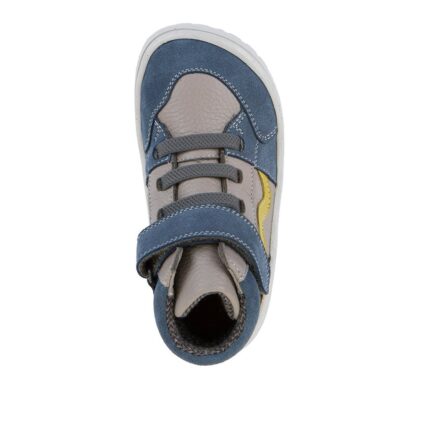 Dětské celoroční kotníkové barefoot boty TEX GO GREY/BLUE