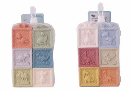 Kostky s dinosaury měkké eko plast set 6 ks 5 cm