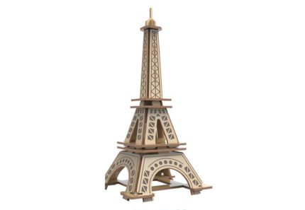 Puzzle 3D dřevěné s barvami Eiffelova věž