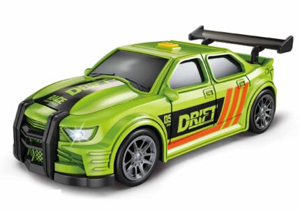 Auto závodní zelené s efekty 16 cm