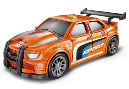 Auto závodní oranžové s efekty 16 cm