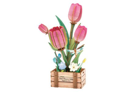 Stavebnice 3D dřevěná - Tulipán 21 cm
