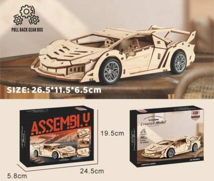Stavebnice dřevěná Auto závodní 26,5 cm